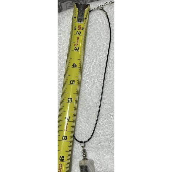 Faux White Buffalo Turquoise Necklace Southwestern Tribal Vegan Leather 16inch - Picture 6 of 9